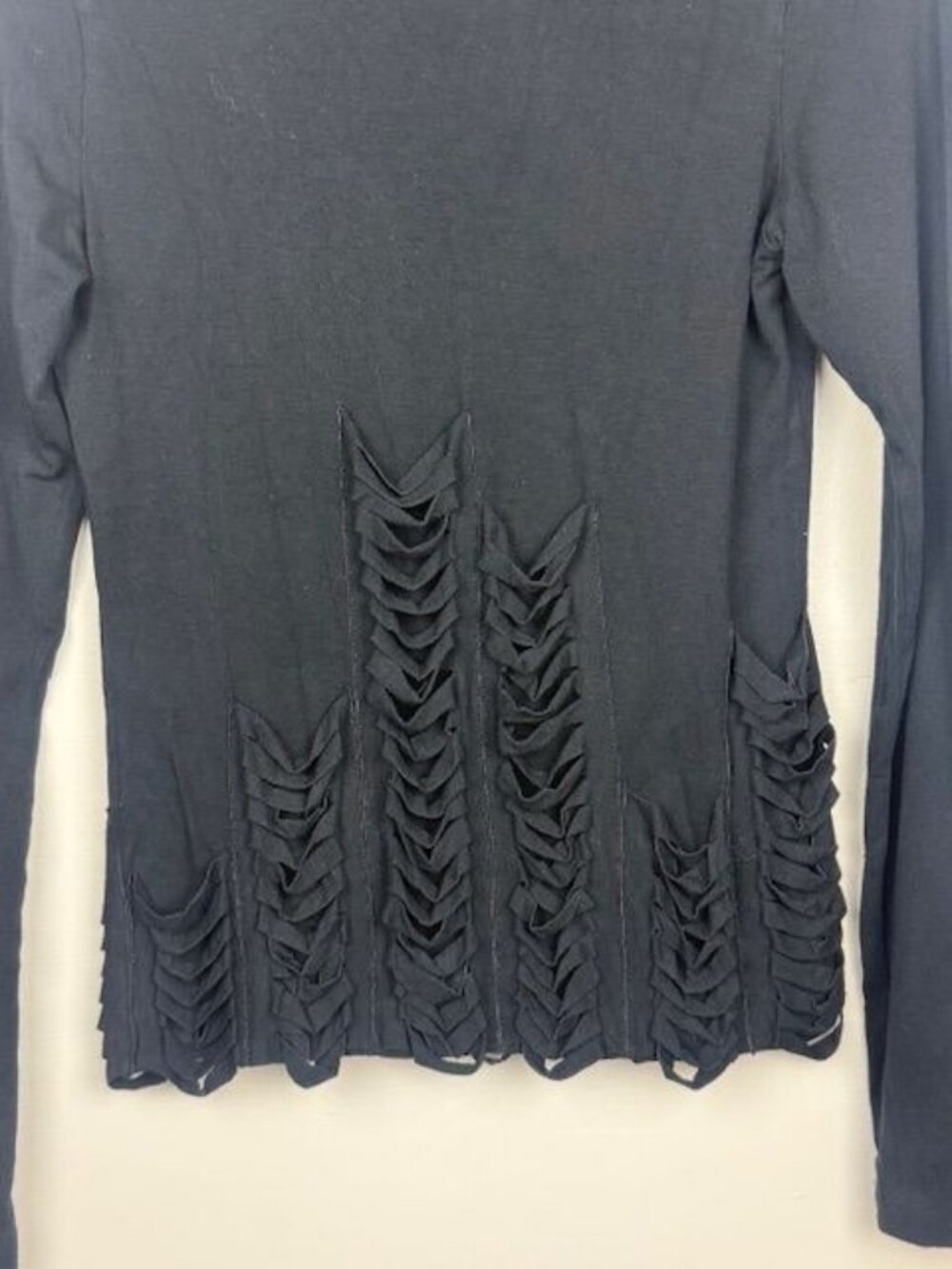 Jean Paul Gaultier Jean's Women's Black Long Sleeve Grunge Shirt Size S - Picture 3 of 6